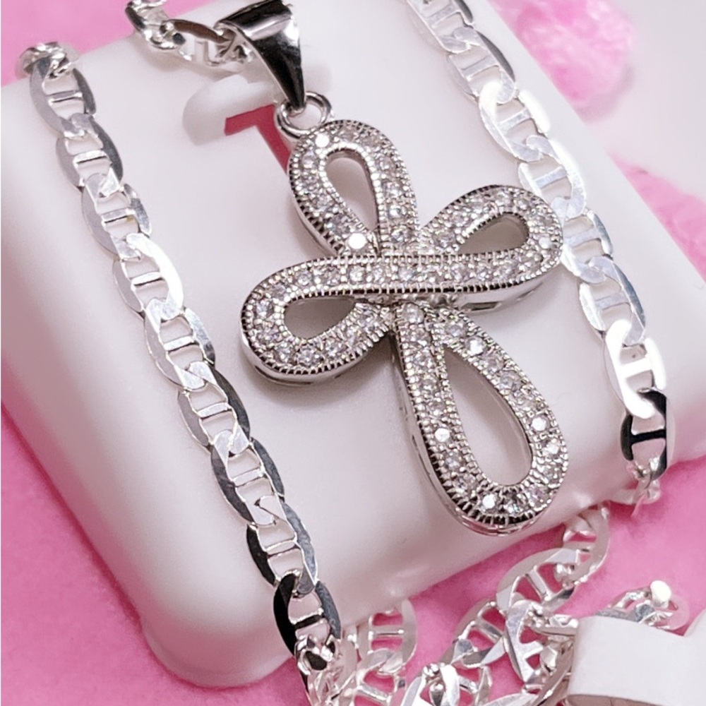 Silver Cross Pendant Necklace